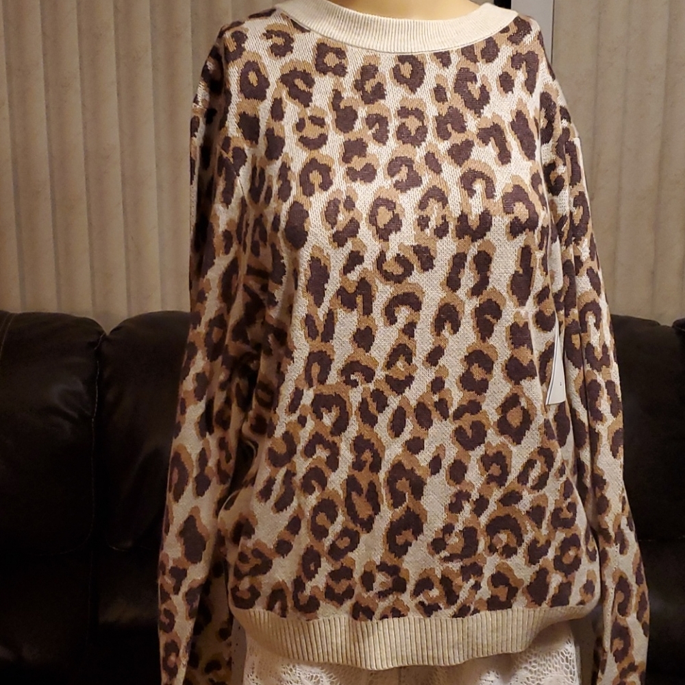 A New Day animal print sweater size large NWT - Picture 1 of 4